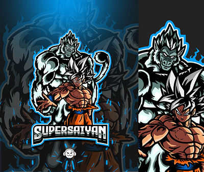 Goku Super Saiyan Mode Mascot Logo branding design esports illustration logo mascot vector