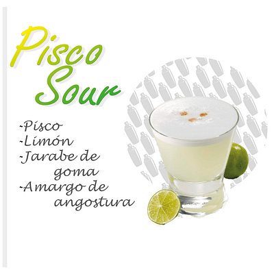 Post of Coctail Pisco Sour branding design graphic design illustration typography vector