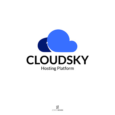 CloudSky Logo Design blue dark design illustration logo logodesign simple logo zenith design
