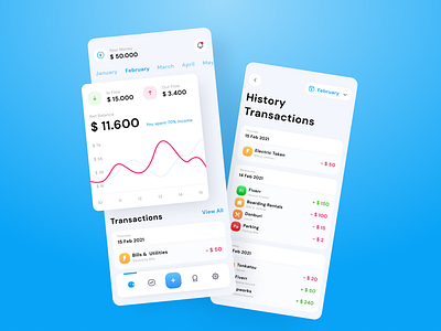 Money Tracker - Mobile App Exploration app design bank cash e wallet expense finance income mobile mobile app money money app money tracker outcome product simple ui ui design ux wallet