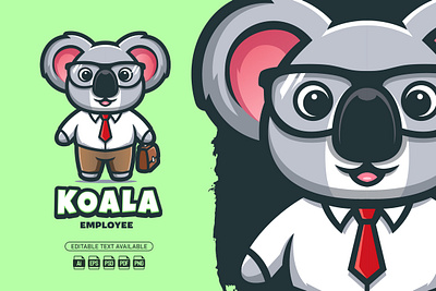 Koala Employee || Mascot Logo branding cartoon cartoon logo design graphic design illu illustration logo mascot mascot logo