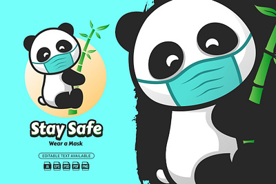 Stay Safe Panda || Mascot Logo branding cartoon cartoon logo design graphic design illustration logo mascot mascot logo