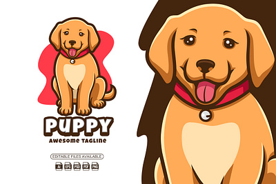 Puppy || Mascot Logo branding cartoon cartoon logo design dog graphic design illustration logo mascot mascot logo pet pet shop puppy