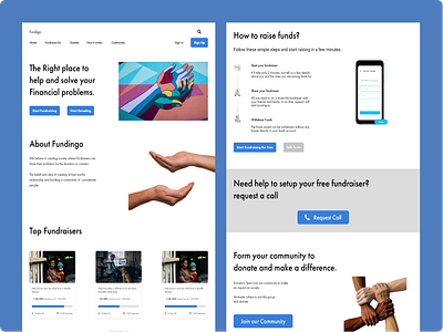 Fundingo Website design icon illustration typography ui ux website
