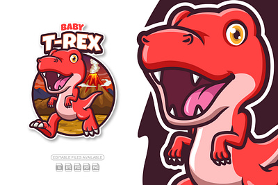 Baby T-Rex || Mascot Logo branding cartoon cartoon logo design dino dino baby dino logo dinosaur graphic design illustration logo mascot mascot logo t rex t rex logo vector