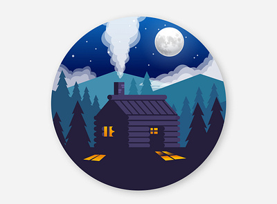 Night House⛺ adobe illustrator animation art branding design digitalart figma flat graphic design illustration minimal motion graphics ui ux vector webdesigner