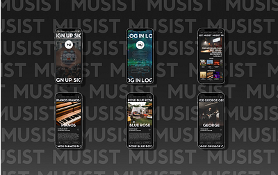 Musist - app concept idea adobexd app app concept app design app mockup branding design icon illustration iphone mockup logo mobile design mobile mockup mockup music search mockup prototype typography ui ux vector