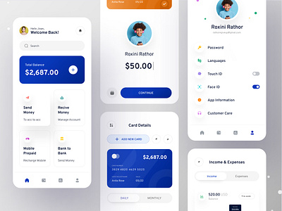 Finance Mobile Banking App app bank app banking app clean ui concept finance finance app financial app fintech investment mobile app design mobile design mobile ui money transfer send money stocks uiux ux