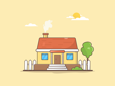 Homee - Simple Illustration in Figma figma flat flat design freebie illustration pastel