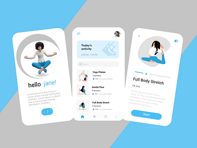 yoga app app design exercise app figma yoga app