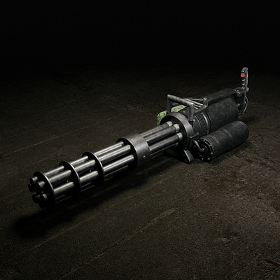 Minigun-Machine Front 3dmodel arm army blender cycles design heavy machine minigun photoshop render weapon