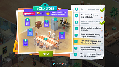 Room Layout game mobile ui