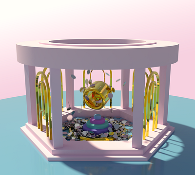 Pavilion Abstract 3dmodel abstract c4d cinema4d color corona render design dual gold illustration light lightning mirror modelling pavilion photoshop render silver