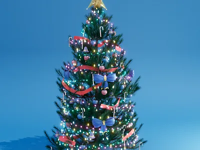 Christmas Tree 3dmodel blender blender3d christmas colors cycles december design festival lights nature party photoshop render season tree