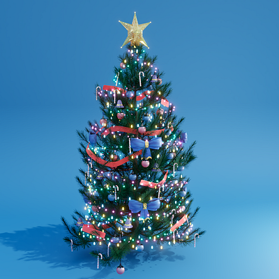 Christmas Tree 3dmodel blender blender3d christmas colors cycles december design festival lights nature party photoshop render season tree