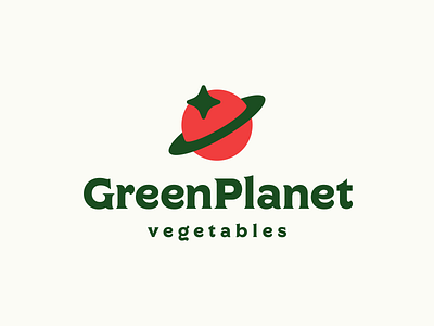 Green Planet Logo Design - Planet / Ring / Tomato / Star advertising appicon brand branding clever creative design green icon logo logodesign logotype planet smart software star symbol tech tomato vegetable