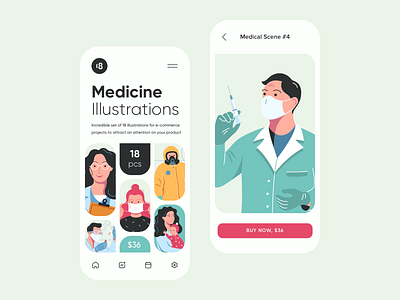 Medicine illustrations 18design clean clean ui corona coronavirus covid covid19 covid19 illustrations doctor doctor illustration illustration mask medic medicine medicine illustration minimalism ui uidesign vaccination vaccine