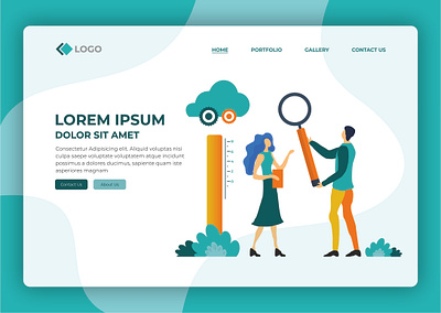 Landing Page Business Growth Vector Design graphic design