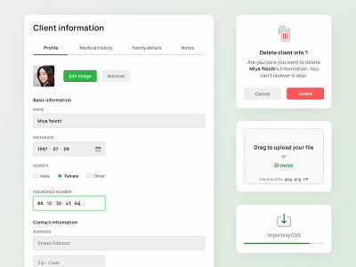 Personal Health Record (PHR) components. design nepal ui ui design ux