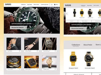 Rado Website UI Recreation (for Learning Purpose) app apple watch branding company design figma illustration logo rado ui ux vector watch