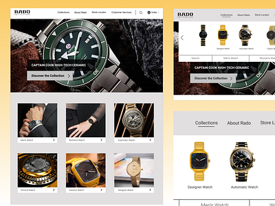 Rado Website UI Recreation (for Learning Purpose) app apple watch branding company design figma illustration logo rado ui ux vector watch