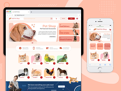 Bali Pet Supply Shop Landing Page animal bali branding cat dog care home page landing page pet pet care pet shop pet store ui design web design website