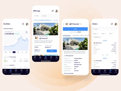 Investment platform asset balance blockchain chart crypto cryptocurrency ethworks filter investment market menu mobile orders portfolio token