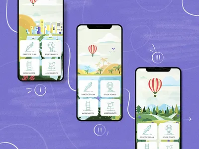 Journey app drawing empathy flat health illustration journey landscape meditation mental health mindful nature peace ptsd stress texture tranquility ui ux vector