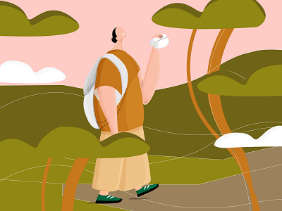 Trail Walker binocular character character design clouds forrest hiker illustration trees walker woman woods