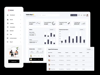 Property Management Dashboard UX UI Design animation branding creative web dashboard dashboard ux ui design graphic design madbrains property finder website design property management real estate themadbrains typography ui
