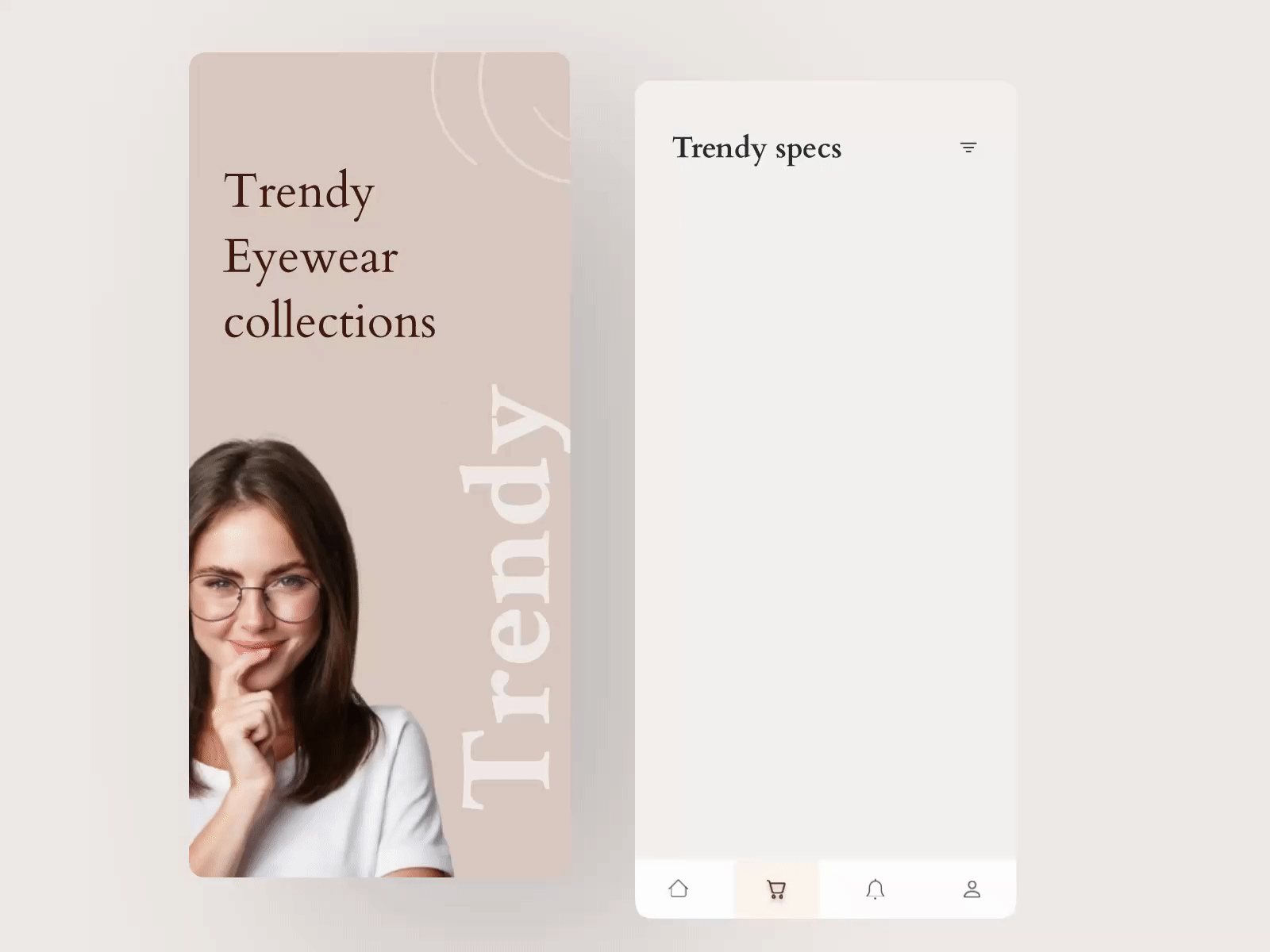 Eyewear ecommerce app ui 2021 trend app branding design ecommerce eyewear figma frame glass illustration logo ui ux vector