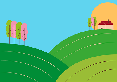 Monferrato Hills design dribbble best shot flat design illustration illustration art illustrator vector art