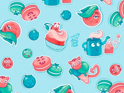 Sweet pattern biscuit branding character cookie delicious design funny illustration pattern picture sweet tasty vector vector pattern