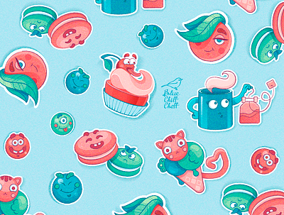 Sweet pattern biscuit branding character cookie delicious design funny illustration pattern picture sweet tasty vector vector pattern