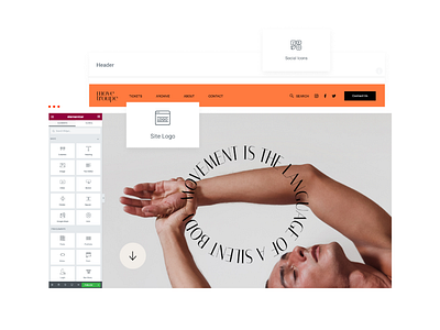 Site Logo & Social Icons Widget - Elementor app elementor typography ui ux web creator web design website builder wordpress
