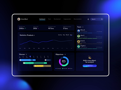 Manufacturing sales dashboard admin admin panel analytics app charts dark ui design enterprise interface sales stats timeline ui uiux