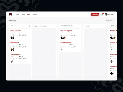 CRM - Light admin agile app board business crm deals design desktop hiring kanban management portal task task view ui ux web workspace