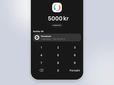 Swish Payment for SAVR app banking deposit design finance financial fintech flat funds ios minimal numpad payment savr stock swish ui ux withdraw