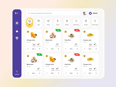 Food Wallet Webapp adobe xd cart categories checkout clean dasboard design food food app menu organic payment pizza recipes sidemenu tablet ui ui ux ux wallet