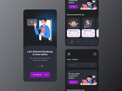 Educational - E-learning Mobile App app app design app ui app ux case study course e learning ecourse education education app educational learn learning app mobile mobile app mobile uiux online education online learning ui ux