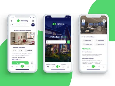 Homing - Real Estate Browser clean ios minimalist modern real estate simple ui user interface ux