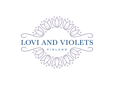 Lovi And Violets blue charity export finland finnish flower logo mark nordic sell shop symmetry