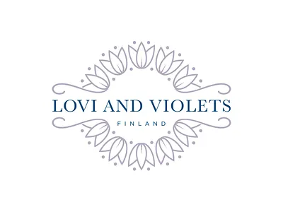 Lovi And Violets blue charity export finland finnish flower logo mark nordic sell shop symmetry