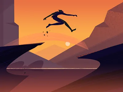 The Big Leap character character design fireart fireartstudio illustraion illustration leap motion nature