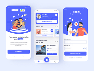 Vaccine App covid covid 19 health health app hospital mobile app mobile design ui ui app vaccine vaccine app