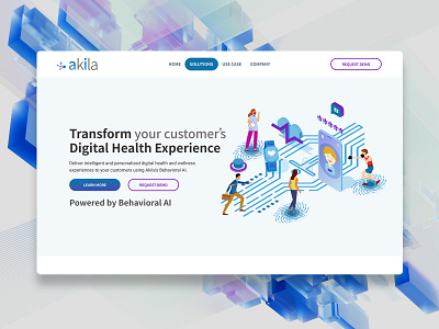 Akila's Behavioral AI Website Design ai behavioral graphic design illustration landing page photoshop saas theme design ui design ux design web design website
