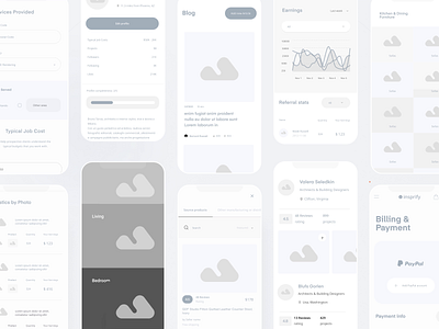 Mobile presentation B&W| Inspirfy 3d adobe xd animation app clean dashboard design figma resource interface mobile motion graphics sketchapp ui ui design ux ux design web design