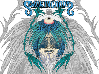 SMOKINGGOODS apparel design artwork cannabis cannabis art clothing line concept art coverart fantasy art illustration penandink screen printing t shirt design