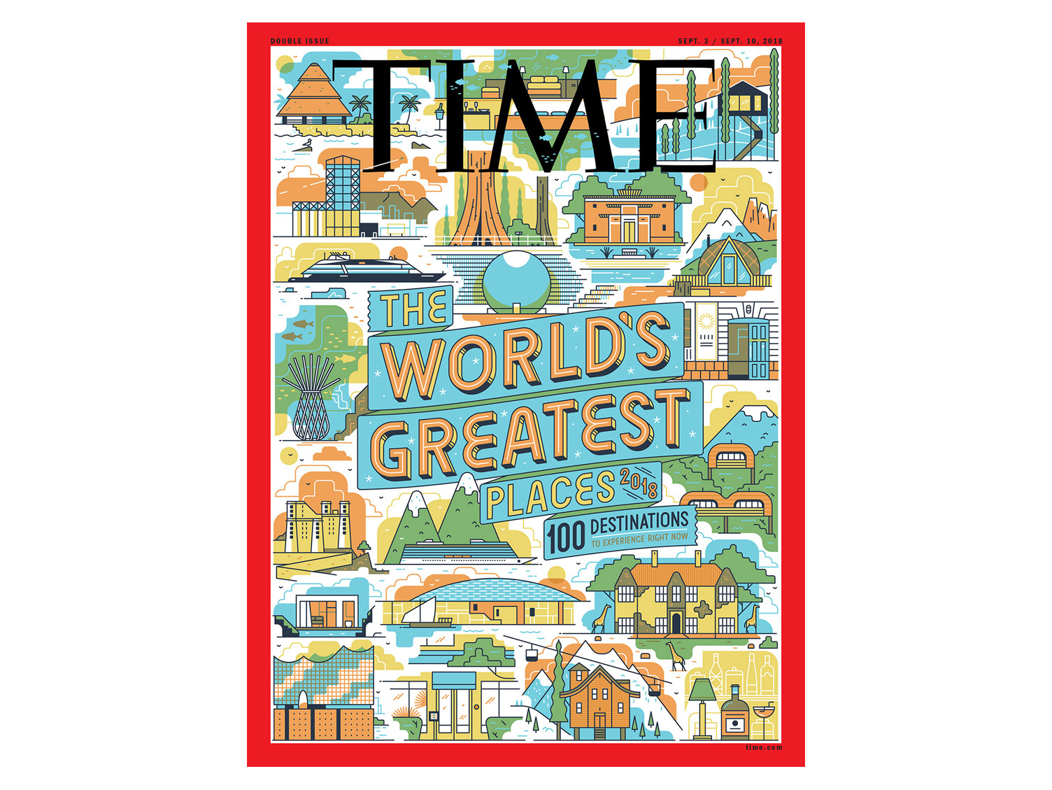 TIME boats city cover illustration design graphic illustration landmarks mountains muti 10 years muti retrospective nature retro scenes ships texture times underwater vector