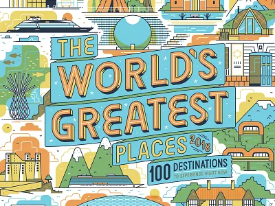 TIME boats city cover illustration design graphic illustration landmarks mountains muti 10 years muti retrospective nature retro scenes ships texture times underwater vector